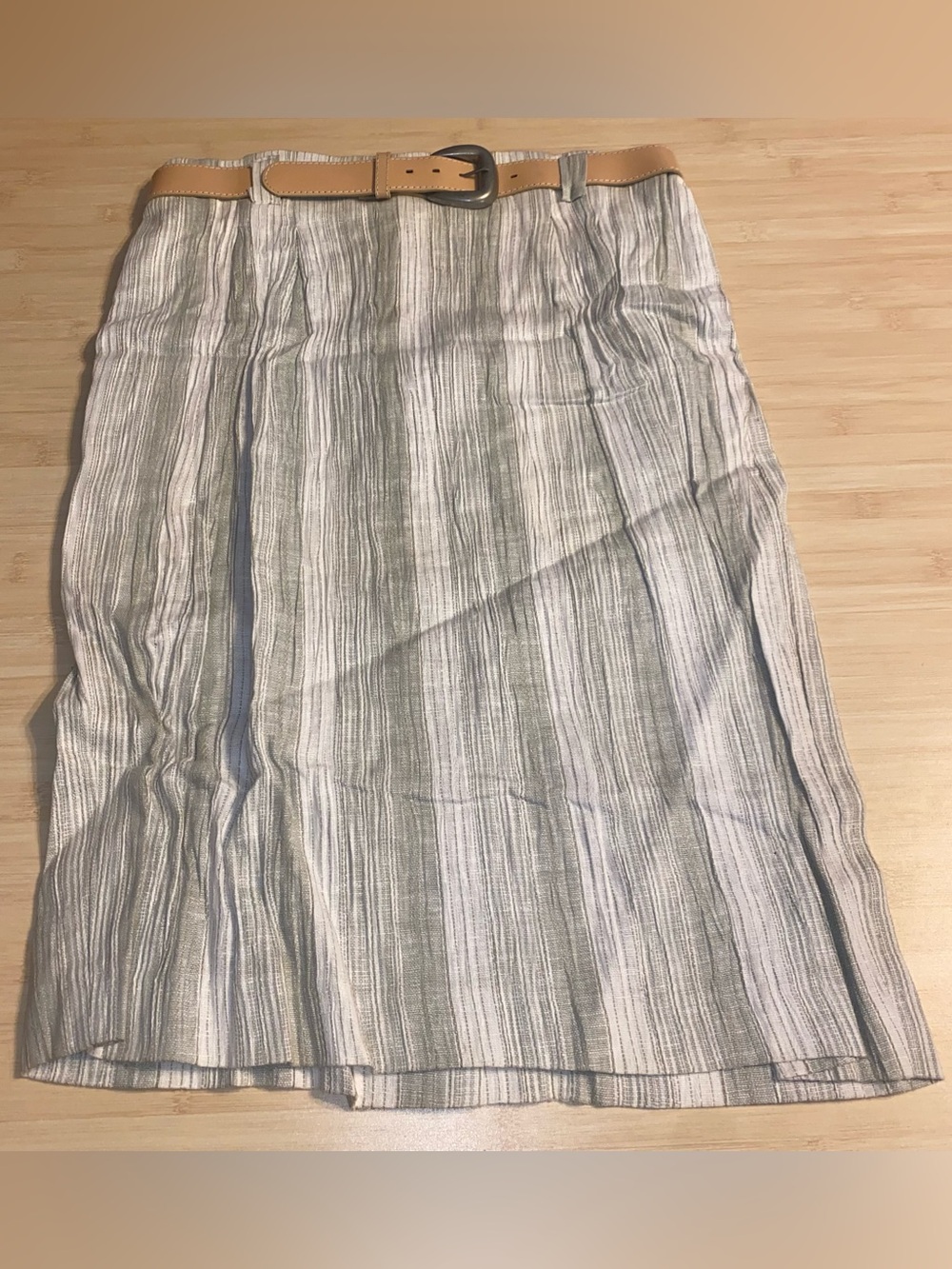 New Vintage Rafaella Pencil Skirt Linen Blend Coastal Size 12 Belt Greece Fairy